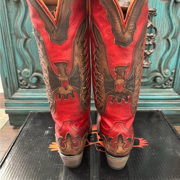 NIB Freebird “Willie” red leather boots size 8 - Picture 5 of 16